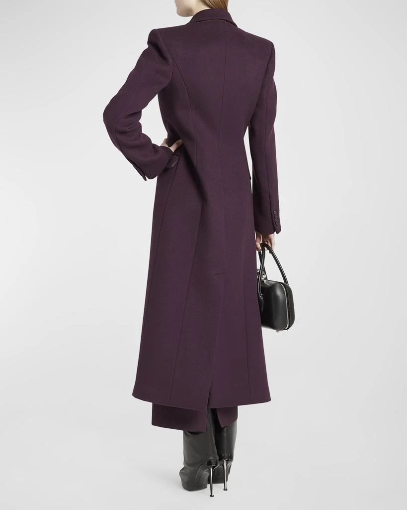 Alexander McQueen Asymmetric Draped Wool Overcoat 4