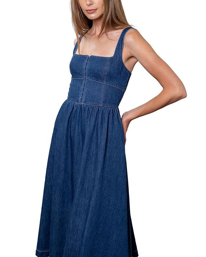 Moon River Denim Midi Dress 2