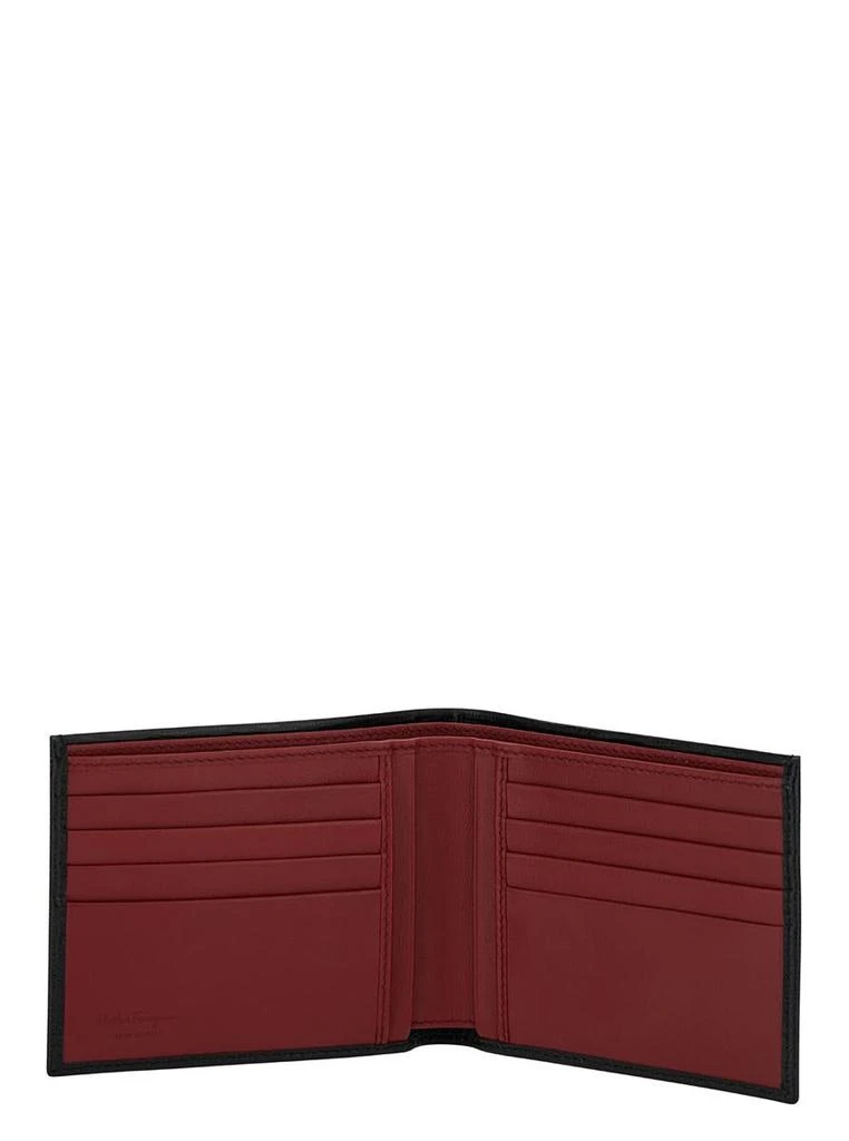 Salvatore Ferragamo Revival Gancini Black Wallet In Textured Leather Man Salvatore Ferragamo 4