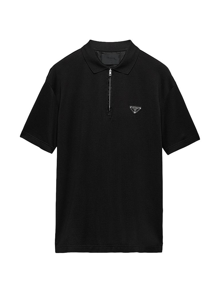 PRADA ポロ Prada Piqué Polo Shirt with Re-Nylon Details - Polo Shirts - Free