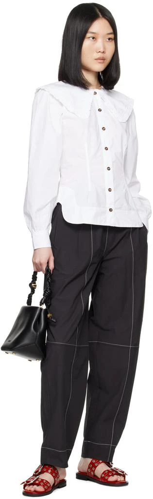 Ganni White Frill Collar Shirt 4