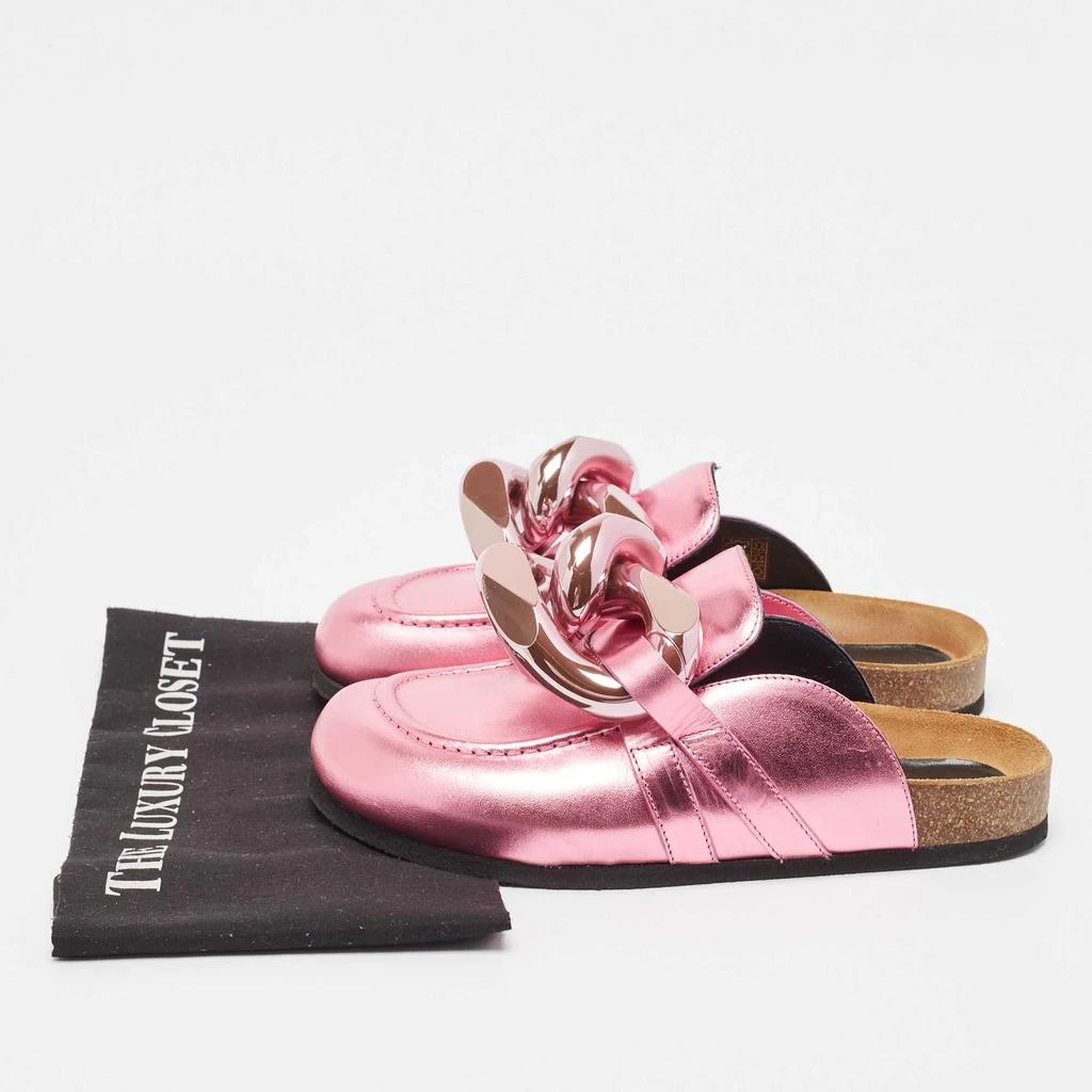JW Anderson J.W. Anderson Pink Leather Chain-Link Accents Mules Size 38 9