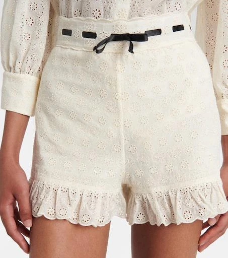 Valentino Floral ruffled cotton shorts 4