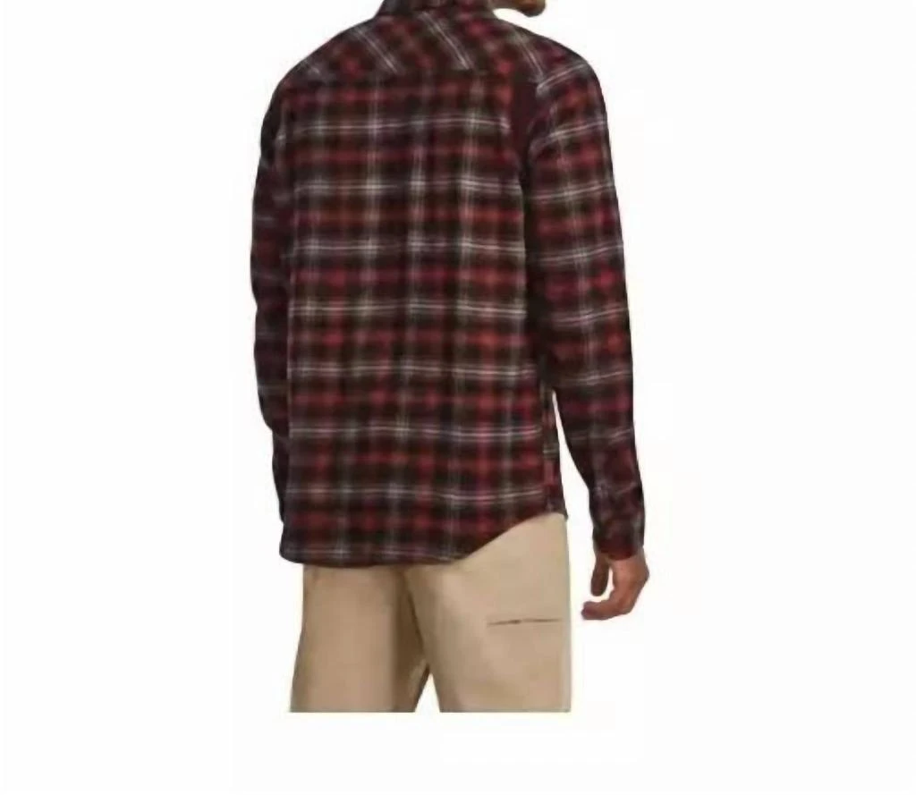 Under Armour Tradesman Flex Flannel Long Sleeve Shirt In Cinna Red/dark Maroon 2