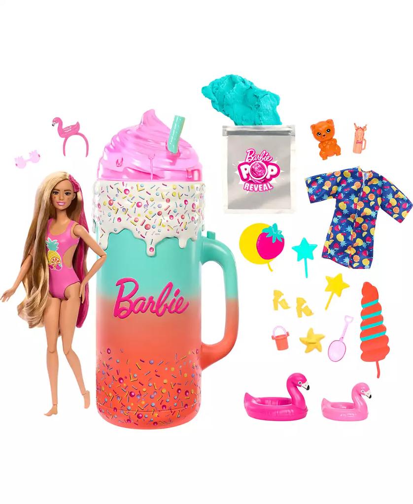 Barbie Pop Reveal Rise and Surprise Gift Set with Scented Doll, Squishy Scented Pet and More, 15 Plus Surprises