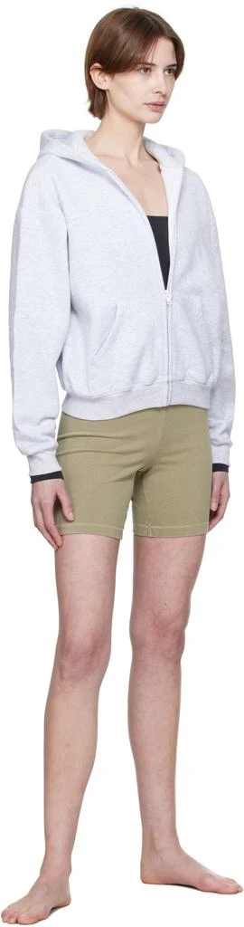 SKIMS Gray Cotton Fleece Classic Zip Up Hoodie 4