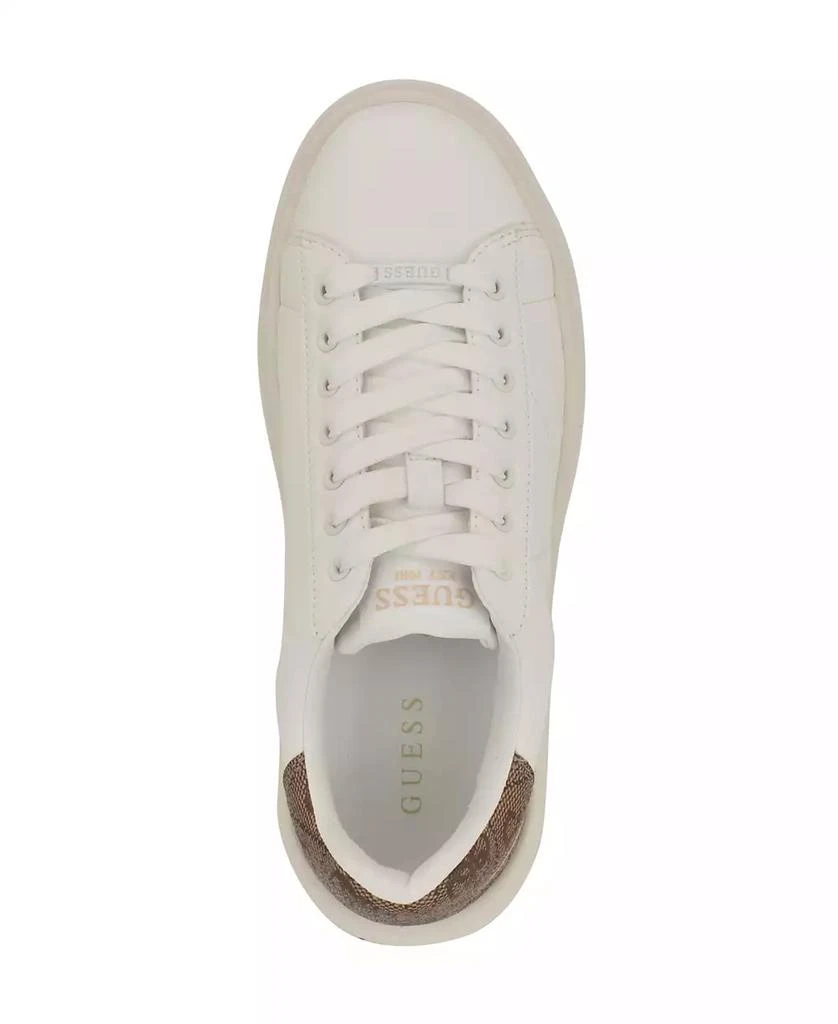 GUESS Women's Elbina Contrast Heel Lace-Up Sneakers 4
