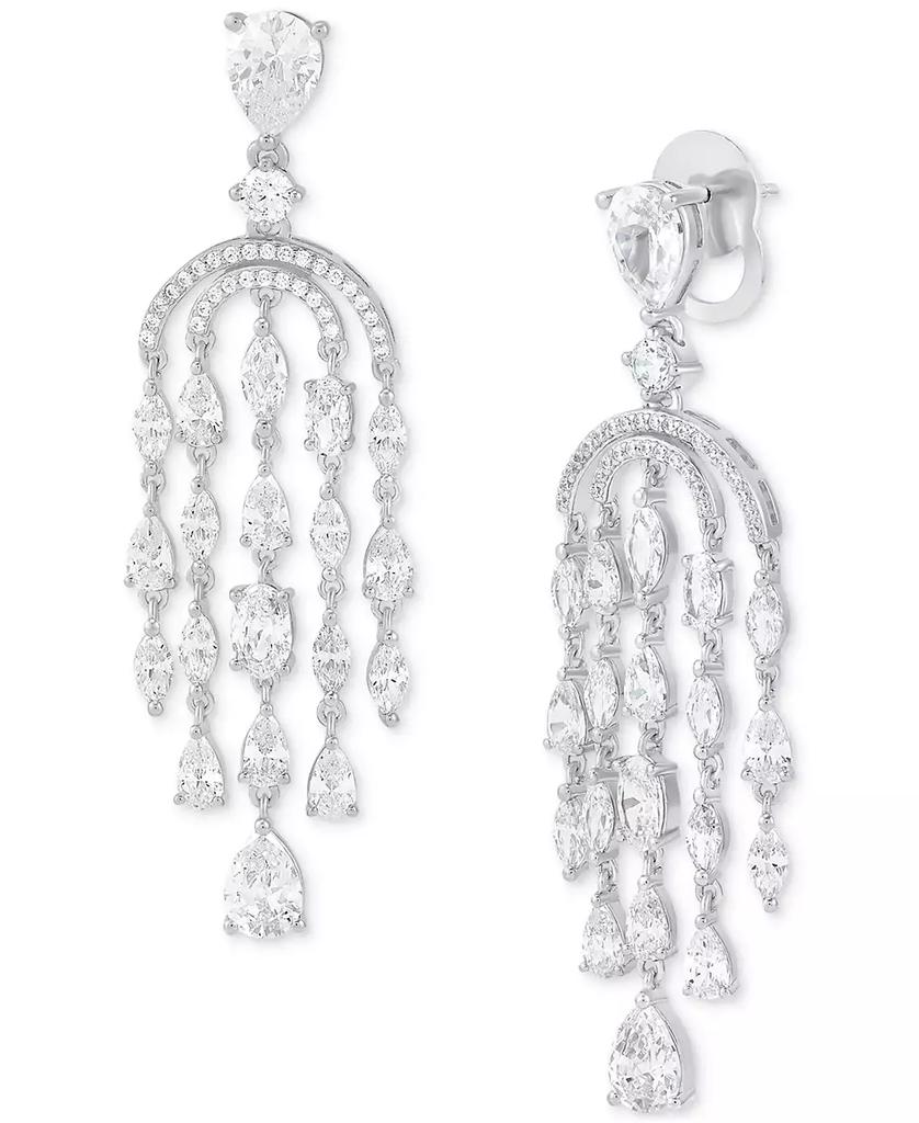 Arabella Cubic Zirconia Chandelier Drop Earrings in Sterling Silver