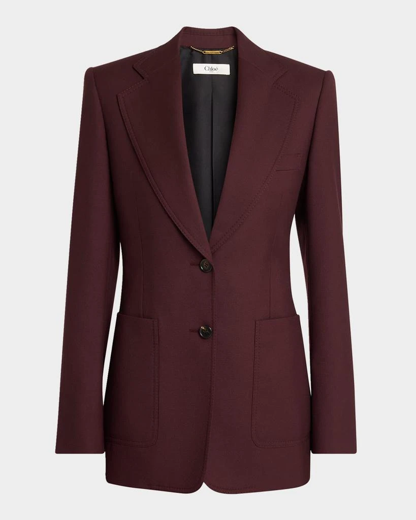 Chloé Wool Gabardine Single-Breasted Blazer Jacket 1