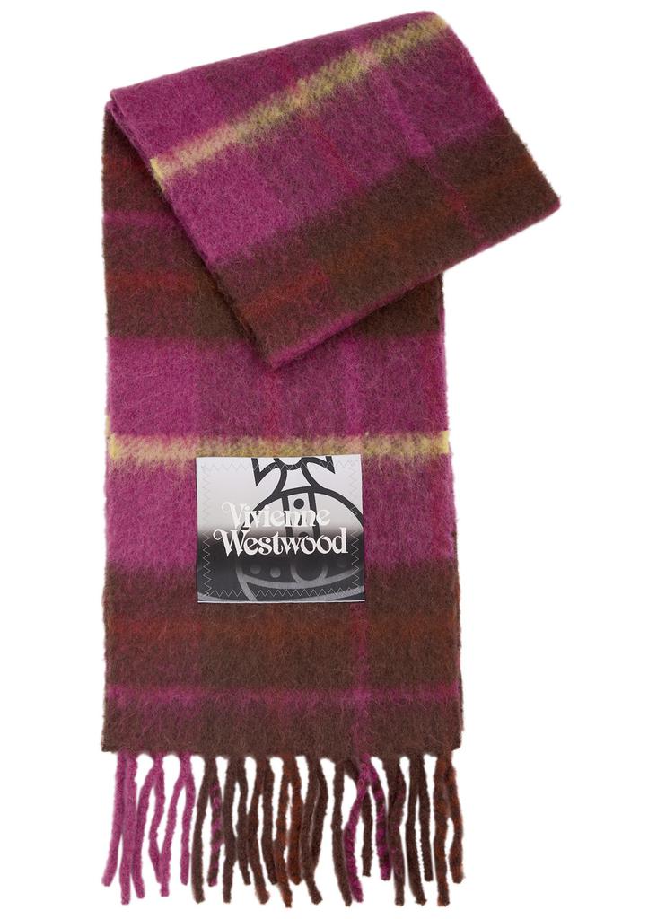 Vivienne Westwood Checked alpaca-blend scarf