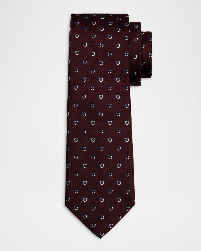 Salvatore Ferragamo Men's Bicolor Gancini Jacquard Silk Tie