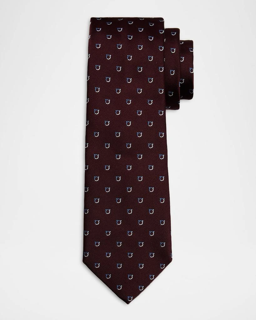 Salvatore Ferragamo Men's Bicolor Gancini Jacquard Silk Tie 1