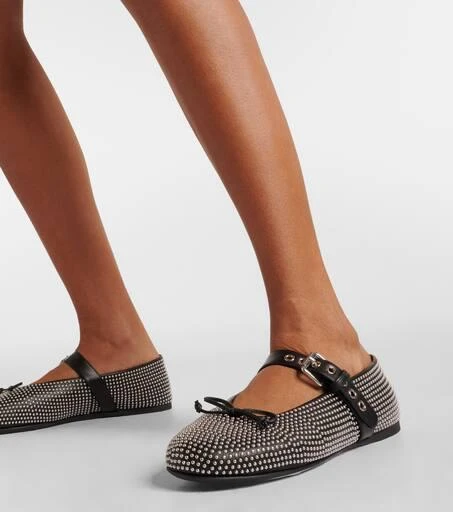 Miu Miu Embellished leather ballet flats 7