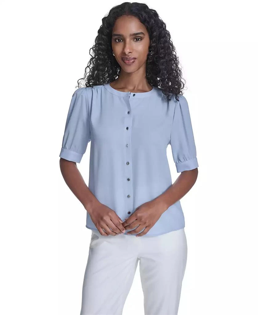 Calvin Klein Women's Short-Sleeve Button Front Top 1