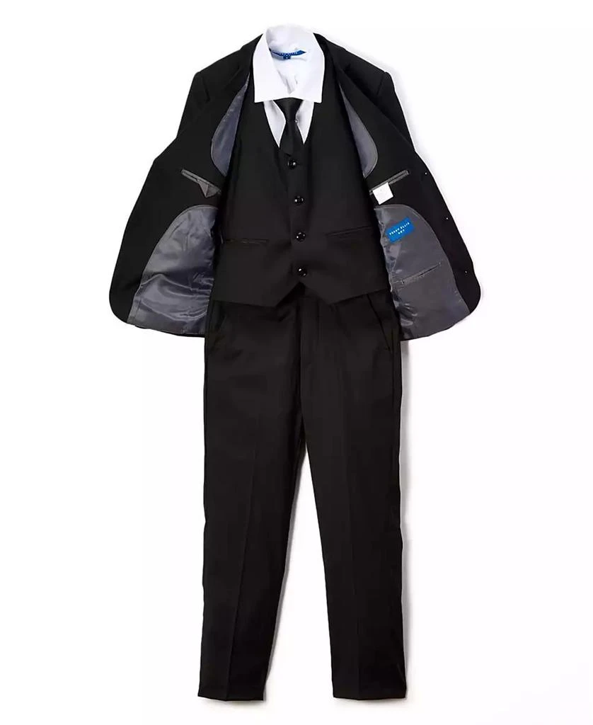 Perry Ellis Big Boy's 5-Piece Shirt, Tie, Jacket, Vest and Pants Solid Suit Set 3