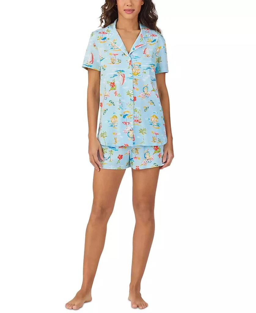 Cuddl Duds Women's Printed Short-Sleeve Boxer Pajama Set 1