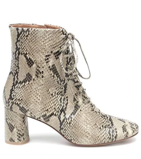 LOQ Agata snake-print leather ankle boots 4
