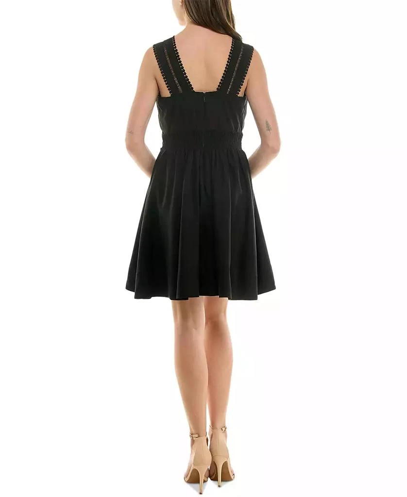 Taylor Women's Deep V-Neck Ladder-Trim Fit & Flare Dress 4