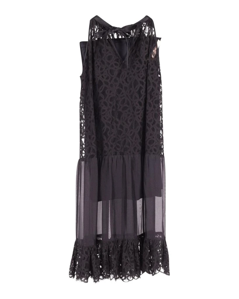 Temperley London Lily Halterneck Lace Dress with Slip in Black Silk 2