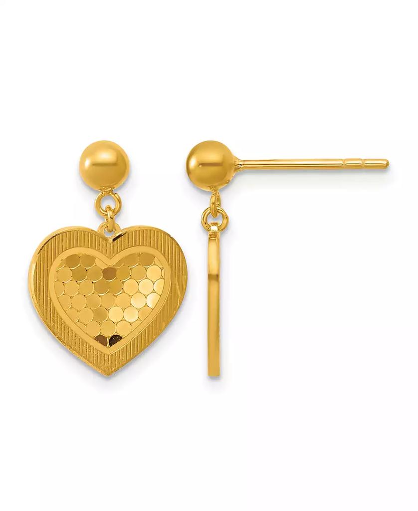 Macy's Heart Dangle Drop Earrings in 24k Yellow Gold