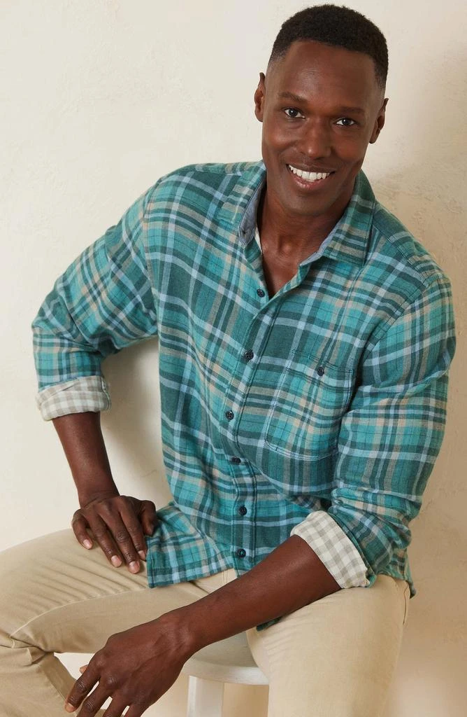 Tommy Bahama Double Duty Plaid Cotton Flannel Button-Up Shirt 3