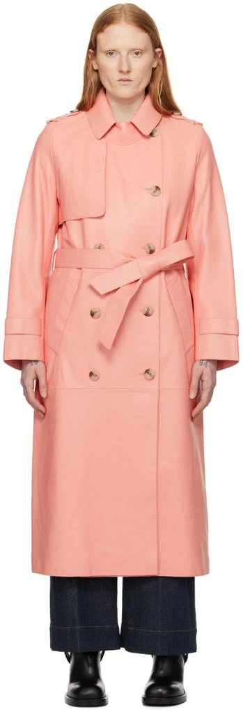 Mackage Pink Gael-V Leather Trench Coat 1