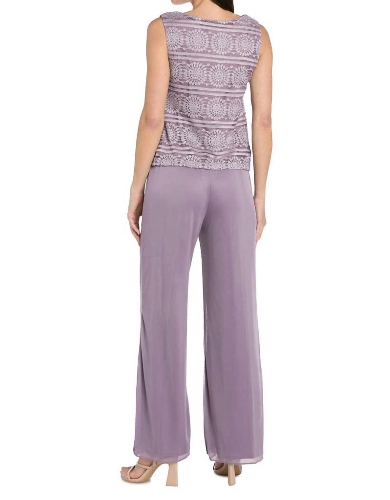 R&M Richards R&M Richards - Glitter Embroidered Pant Suit With Pearl Neckline 5