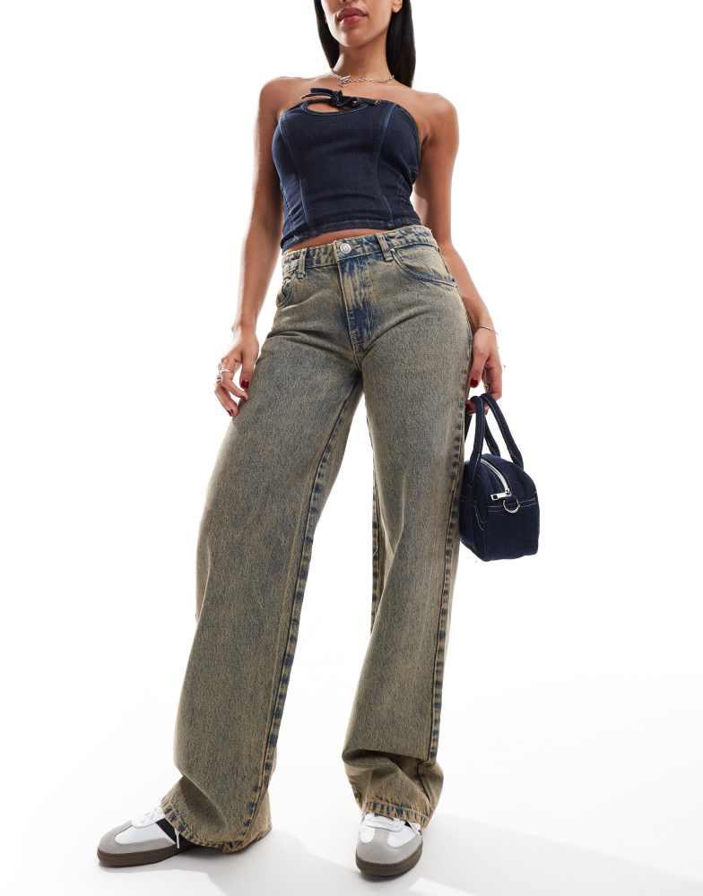 Daisy Street Daisy Street low rise boyfriend jeans in blue dirty wash