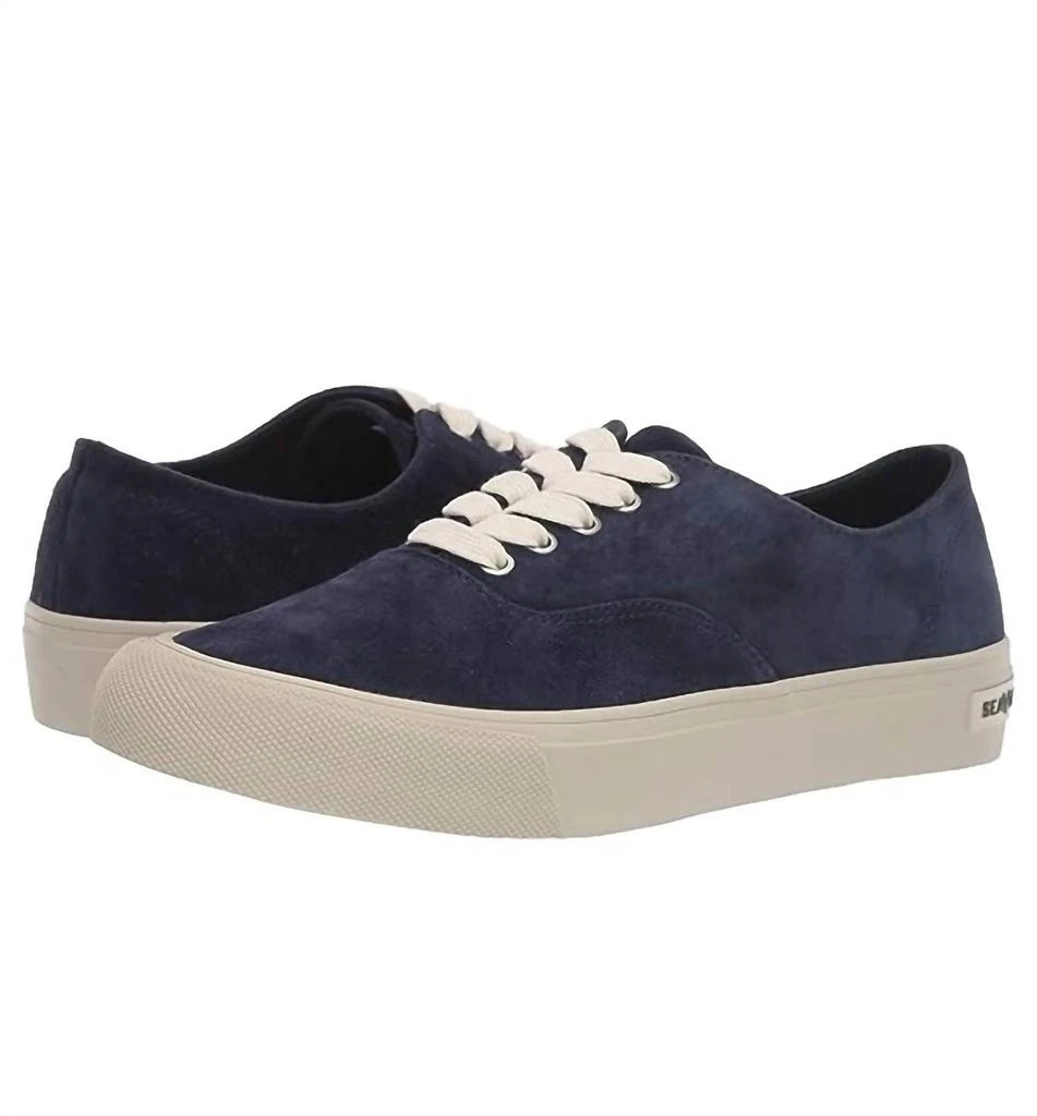 SeaVees Men's Legend Sneaker X In Night Blue Suede 5