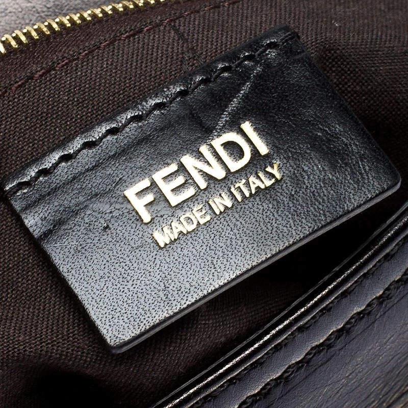 Fendi Fendi Black Leather Maxi Baguette Flap Shoulder Bag 9