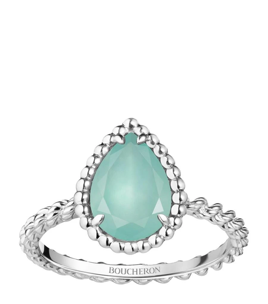 Boucheron White Gold and Aquaprase Serpent Bohème Ring 1