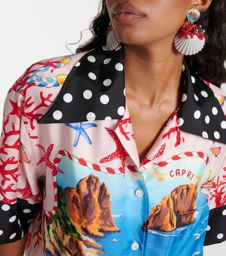 Dolce 
Gabbana Capri printed silk satin shirt 4