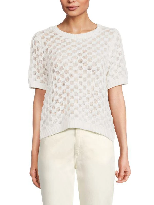 Design 365 Open Knit Short Sleeve Sweater 1