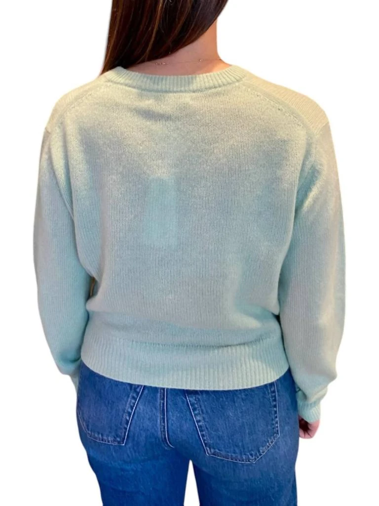 White + Warren Cashmere Featherweight Button Henley Sweater In Cool Sage 2