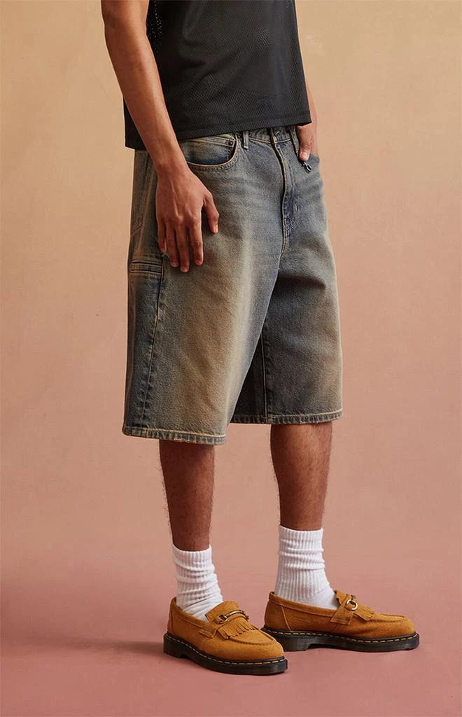 RARE DNM EDIT Dark Blue Tinted Clip Baggy Denim Shorts 3