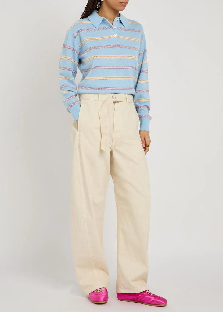 Guest In Residence Collegiate striped cashmere polo jumper 4