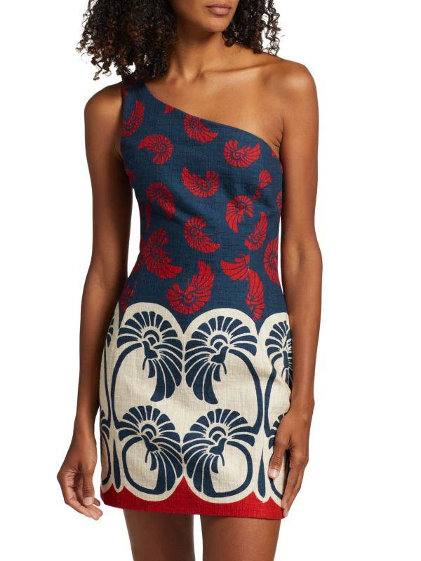 LA DOUBLE J Print One Shoulder Mini Dress 1