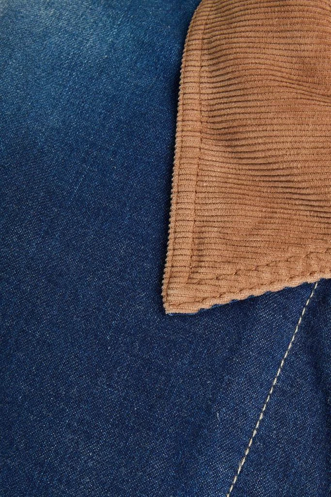 Gucci Cropped corduroy-trimmed denim jacket 4