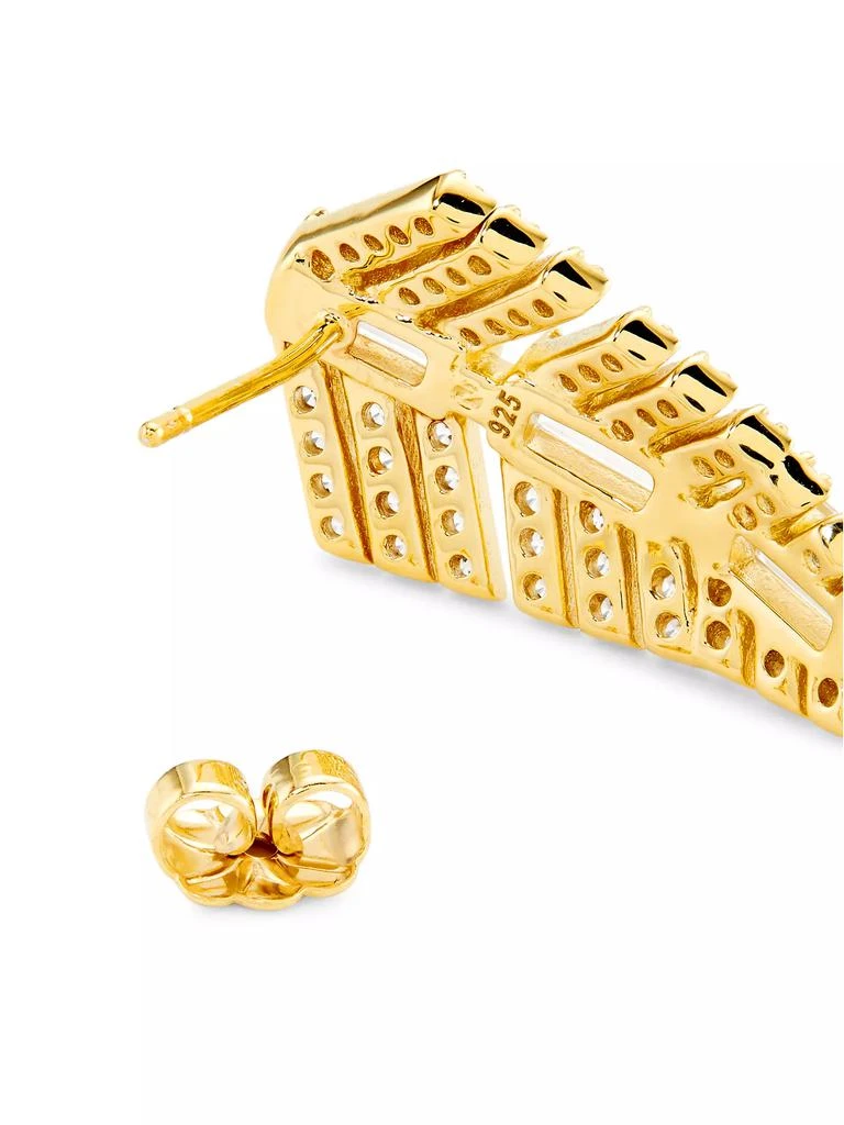 Adriana Orsini Naomi 18K Gold-Plate & Cubic Zirconia Deco J-Hoop Earrings 3