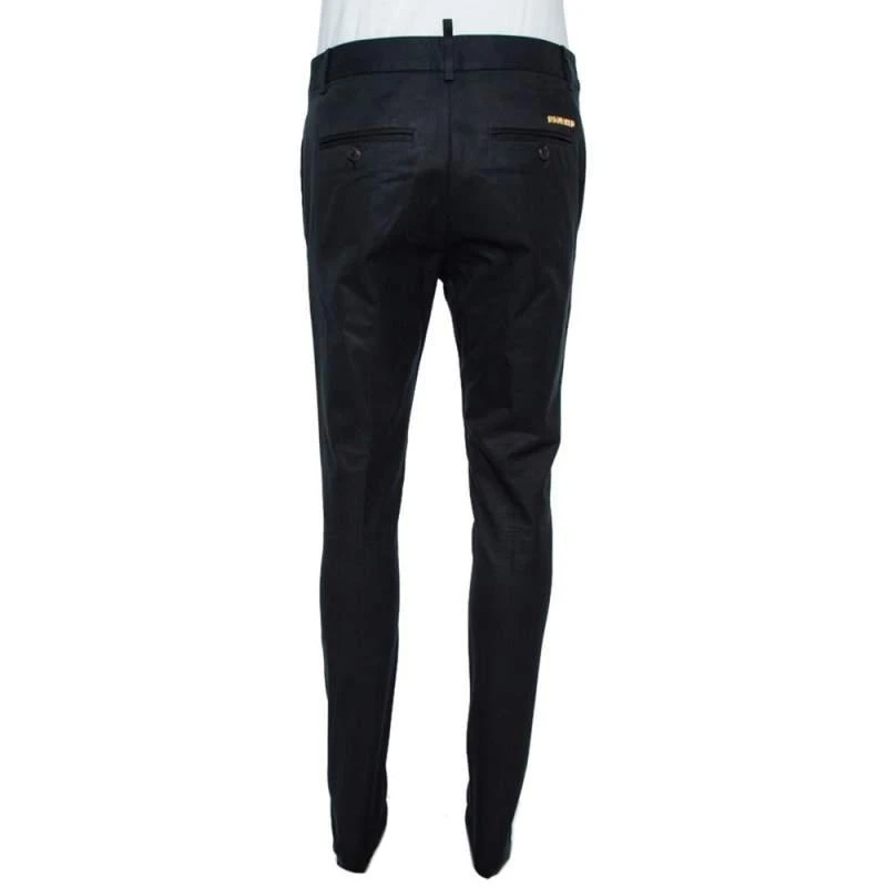 DSQUARED2 Dsquared2 Black Cotton Tapered Trousers M 3