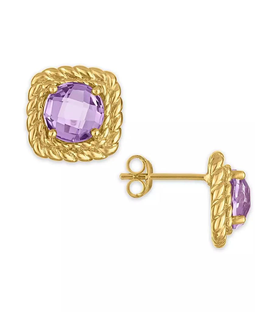 Macy
s Pink Amethyst (3 ct. t.w.) Braided Stud Earrings in 14k Gold Over Sterling Silver 3