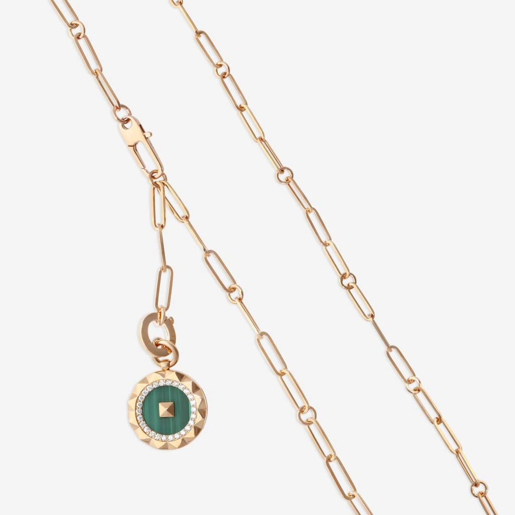 Roberto Coin Roberto Coin Obelisco 18K Rose Gold Diamond 
Malachite Pendant Necklace 8883122AX19XM-copy 3