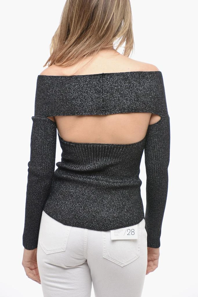 Khaite Khaite Boat Neckline Lurex Ribbed Sweater 2