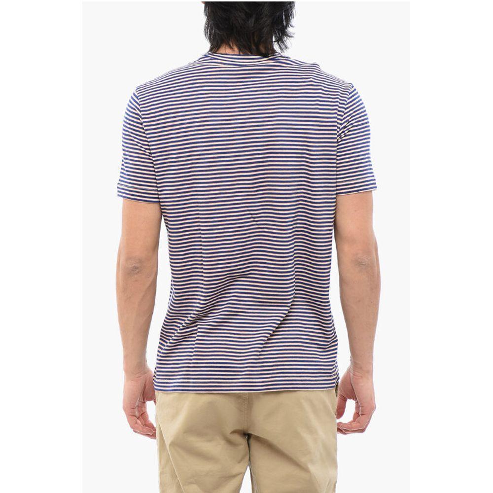 ALTEA Stripe Motif Linen Blend Men's T-shirt