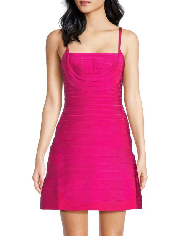 Herve Leger Milly Square Neck Minidress
