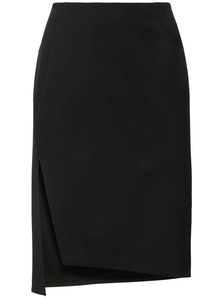 スカート Versace Tailored Stretch Wool Midi Skirt With Logo Detail Versace Stretch Wool Midi Skirt () IFCHIC.COM