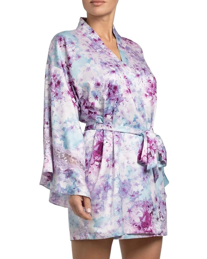 In Bloom Floral Satin Wrap Robe 3