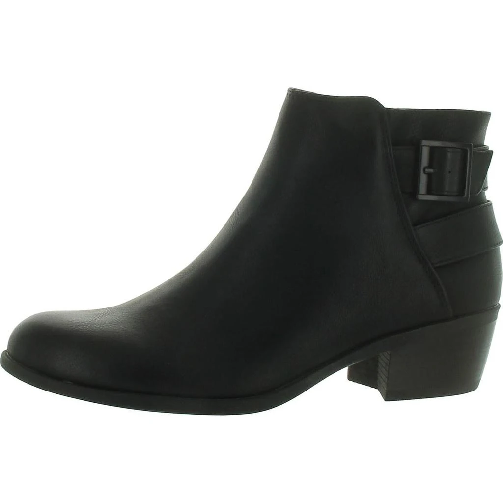 b.o.c. Womens Faux Leather Block Heel Ankle Boots 1