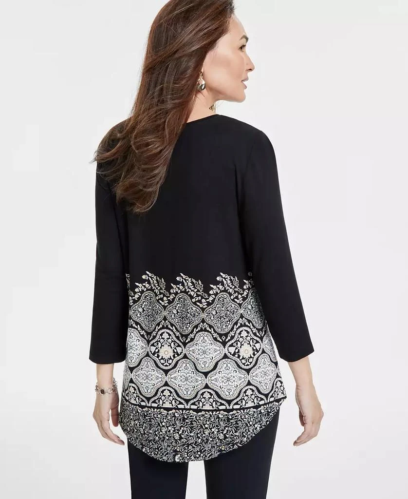 JM Collection Petite Printed 3/4-Sleeve Top, Exclusively at Macy's 2