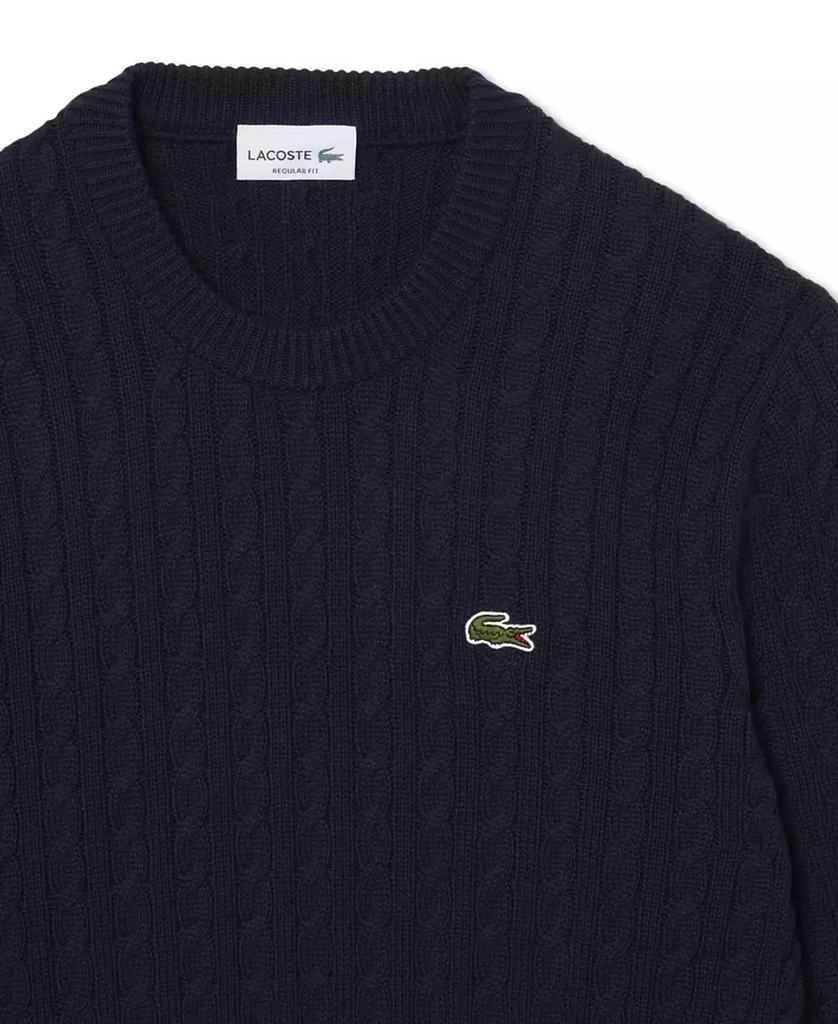 Lacoste Men's Regular-Fit Cable-Knit Crewneck Sweater 6